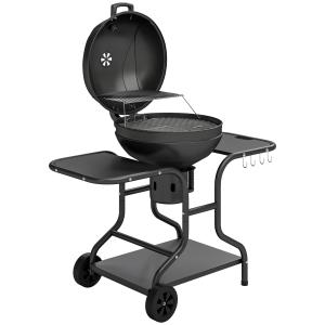 Outsunny Holzkohlegrill BBQ Smoker mit Seitentischen Deckel…