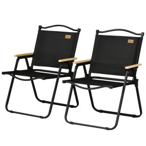 Outsunny Campingstuhl 2er Set faltbarer Gartenstuhl mit Sta…