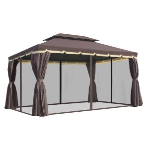 Outsunny Gartenpavillon 390 x 290 x 280 cm mit 4 Seitenteil…