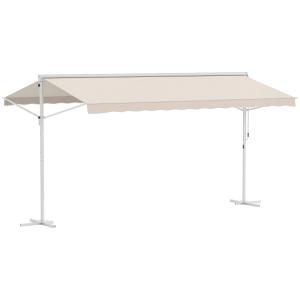 Outsunny Standmarkise Gartenmarkise 4,5x3,4m mit Faltarm un…