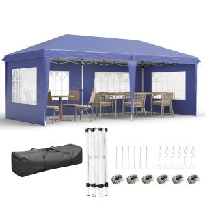 Outsunny Pavillon 2,95 x 5,85 m Partyzelt, Faltpavillon mit…