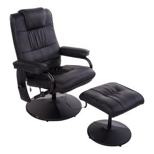 HOMCOM Massagesessel mit Hocker, drehbarer Relaxsessel mit…