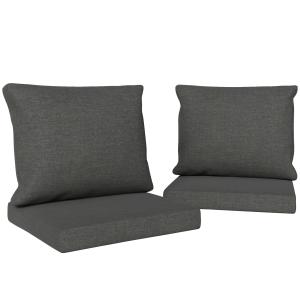 Outsunny Set mit 4 Außenstuhlkissen, Gartenkissen, 2 Sitzki…