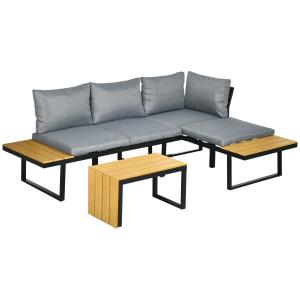 Outsunny Gartenlounge set, Gartenmöbel-Set, 3 Personen, mit…
