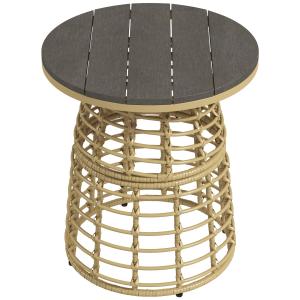 Outsunny Garten-Couchtisch, runder Beistelltisch im Freien…