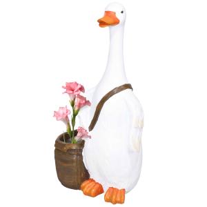 Outsunny Pflanztopf Schwan mit Schulranzen Design Übertopf…