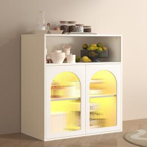 Sideboard mit Glastür und LED-Licht, unabhängiger Schrank,…