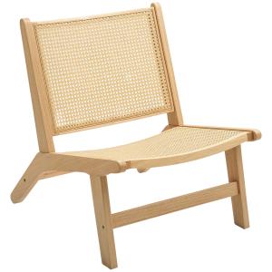 HOMCOM Sessel Relaxsessel ohne Armlehne, Stuhl mit Rattan-R…
