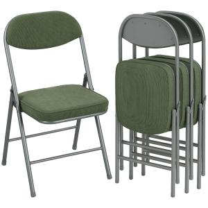 HOMCOM Set mit 4 klappbaren Esszimmerstühlen Innensitz und…