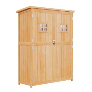 Outsunny Gartenschrank Holz Geräteschuppen Pultdach 127,5x5…