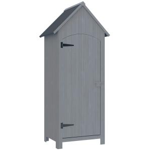 Outsunny Geräteschuppen Holz Gartenschrank mit Giebeldach 7…