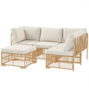 Outsunny Ecklounge-Set aus Polyrattan Gartenmöbel Set mit E…