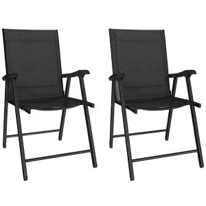 Outsunny 2er-Set Klappstuhl Gartenstuhl klappbar mit hoher…