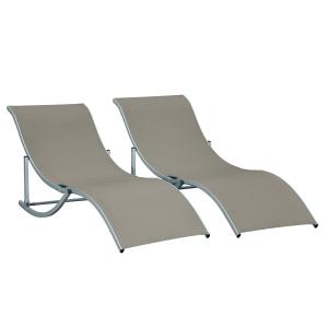 Outsunny 2er Set Sonnenliege Gartenliegen ergonomisch Relax…