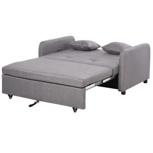 HOMCOM Schlafsofa, Schlafcouch mit Stauraum, Wurfkissen, Ar…