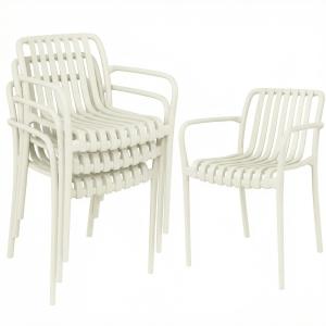 Outsunny Gartenstühle 4er Set Stapelbare Terrassenstühle mi…