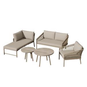 Garten Lounge Set, Modernes Outdoor Sofa Set mit Handgewebt…