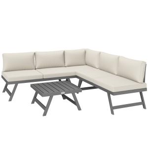 Outsunny Eck- und 4-teiliges Gartensofaset mit 2 Zweisitzer…