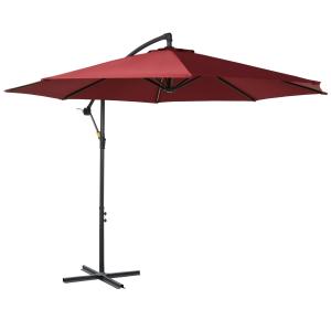 Outsunny Versatz-Sonnenschirm neigbar mit Kurbel und Stände…