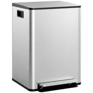 HOMCOM Mülleimer Küche 2x30 L Treteimer mit Softclose-Decke…