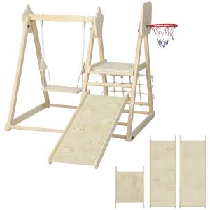 AIYAPLAY 5-in-1 Klettergerüst Montessori Indoor Holz Klette…