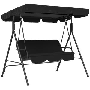 Outsunny Hollywoodschaukel 3-Sitzer Gartenschaukel mit vers…