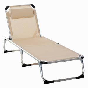 Outsunny Gartenliege Alu 5-fach verstellbar faltbar ergonom…