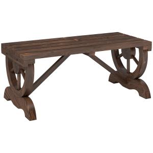 Outsunny Gartenbank Holz wetterfest 98 x 50 x 39,5 cm, rust…