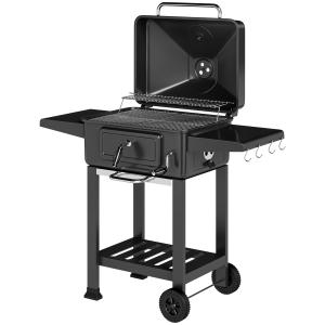 Outsunny Holzkohlegrill BBQ Smoker mit Deckel Thermometer h…
