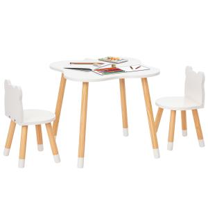 HOMCOM 3-teiliges Kindertisch-Set bogenförmig mit Tisch und…