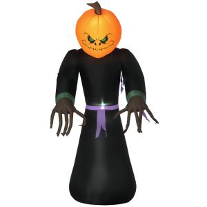 HOMCOM Halloween Kürbis Geist leuchtende Garten-Dekoration…