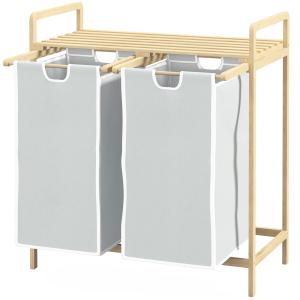 HOMCOM Wäschekorb  Wäschebox mit 2 abnehmbaren Wäschesäcken…