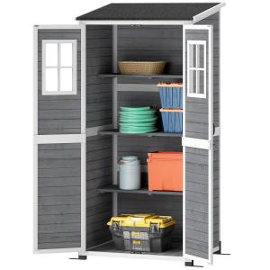 Outsunny Gartenschrank Holz, Geräteschuppen mit Abschließba…
