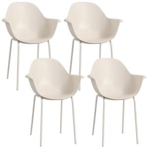 Outsunny Gartenstuhl 4er Set Stapelstühle mit Rückenlehne A…