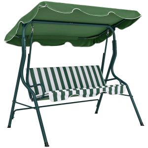 Outsunny Hollywoodschaukel 3-Sitzer Gartenschaukel mit vers…