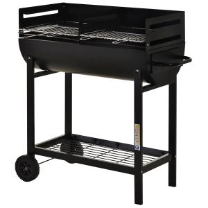 Outsunny Grillwagen, Grillstation, Standgrill mit Windschut…