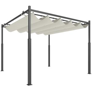 Outsunny Pergola ca. 3x3m Garten Pavillon, Terrassendachung…