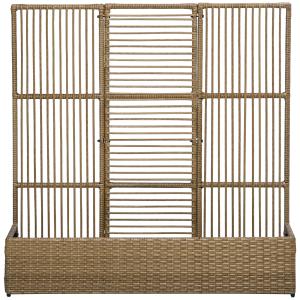Outsunny Polyrattan Hochbeet mit Rankgitter, Blumenkasten 1…