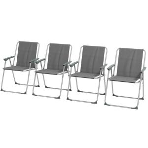 Outsunny Klappstuhl 4er Set klappbar Gartenstuhl mit Rücken…