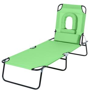 Outsuuny Sonnenliege klappbar Gartenliege mit Lesefenster,…