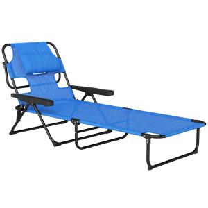 Outsunny Sonnenliege klappbar Gartenliege mit Lesefenster,…