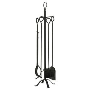 Outsunny 5-teiliges Kamingarnitur Set, Kaminbesteck aus Met…