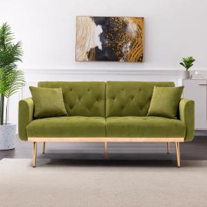 3-Sitzer-Samt-Sofa, verstellbares Schlafsofa, bequem zum Si…