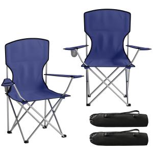 Outsunny 2er-Set Klapp-Campingstühle mit Becherhalter, Trag…