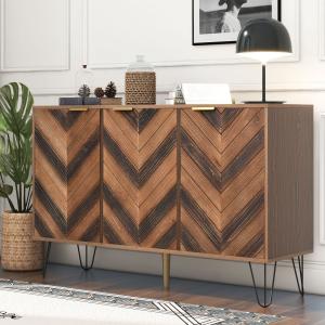 Exklusives Sideboard mit Drei Türen, Goldenen Griffen und R…