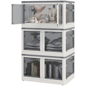 Outsunny Aufbewahrungsbox 69L  Stapelbare Truhe mit Rollen,…