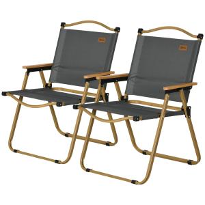 Outsunny Campingstuhl 2er Set faltbarer Gartenstuhl mit Sta…