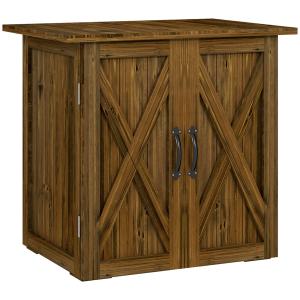 Outsunny Gartenschuppen, Holz-Geräteschrank, Wetterfester W…
