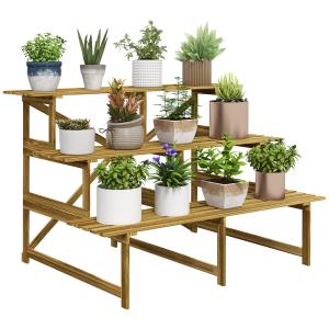 Outsunny Pflanzentreppe Blumenregal 3 Stufen Tannenholz 120…