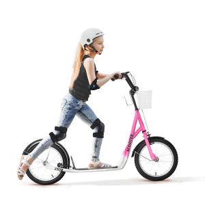 HOMCOM Kinderroller Scooter Tretroller mit Bremse Korb höhe…